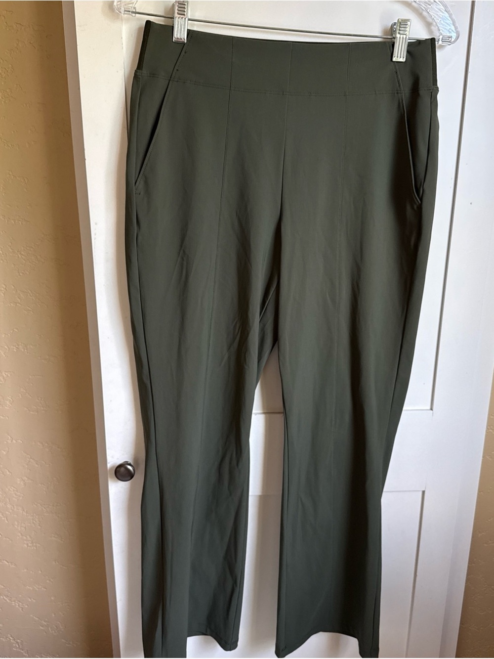 Athleta Cosmic Kick Flare Pants 8 Aspen Olive #981485 - Picture 2 of 4